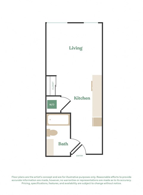 this floor plan is an approximation of a 1 bedroom floor plan